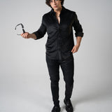 Classic Black Velvet Shirt