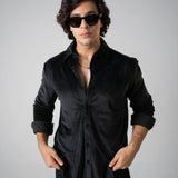 Classic Black Velvet Shirt