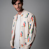 Printed Linen Bomber