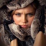 Handcrafted Dark Rum Fur Muffler