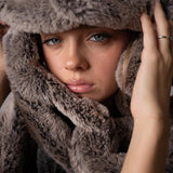 Handcrafted Dark Rum Fur Muffler