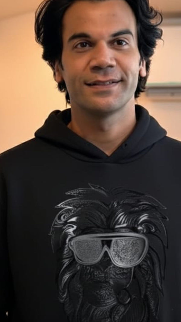 RAjkummar rao in lion illusion mercerised fleece sweatshirt