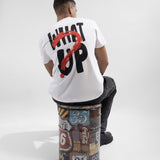 Zushii Mens White What Up Design Tshirt
