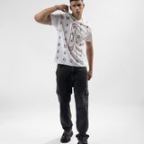 Zushii Mens White Brag Print Tshirt