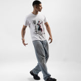 Zushii Mens White Warrior Design Tshirt