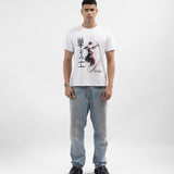 Zushii Mens White Warrior Design Tshirt