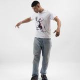 Zushii Mens White Warrior Design Tshirt