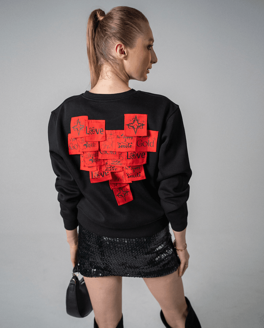 Post Its Red And Black Fleece Sweatshirt - Zushiionline