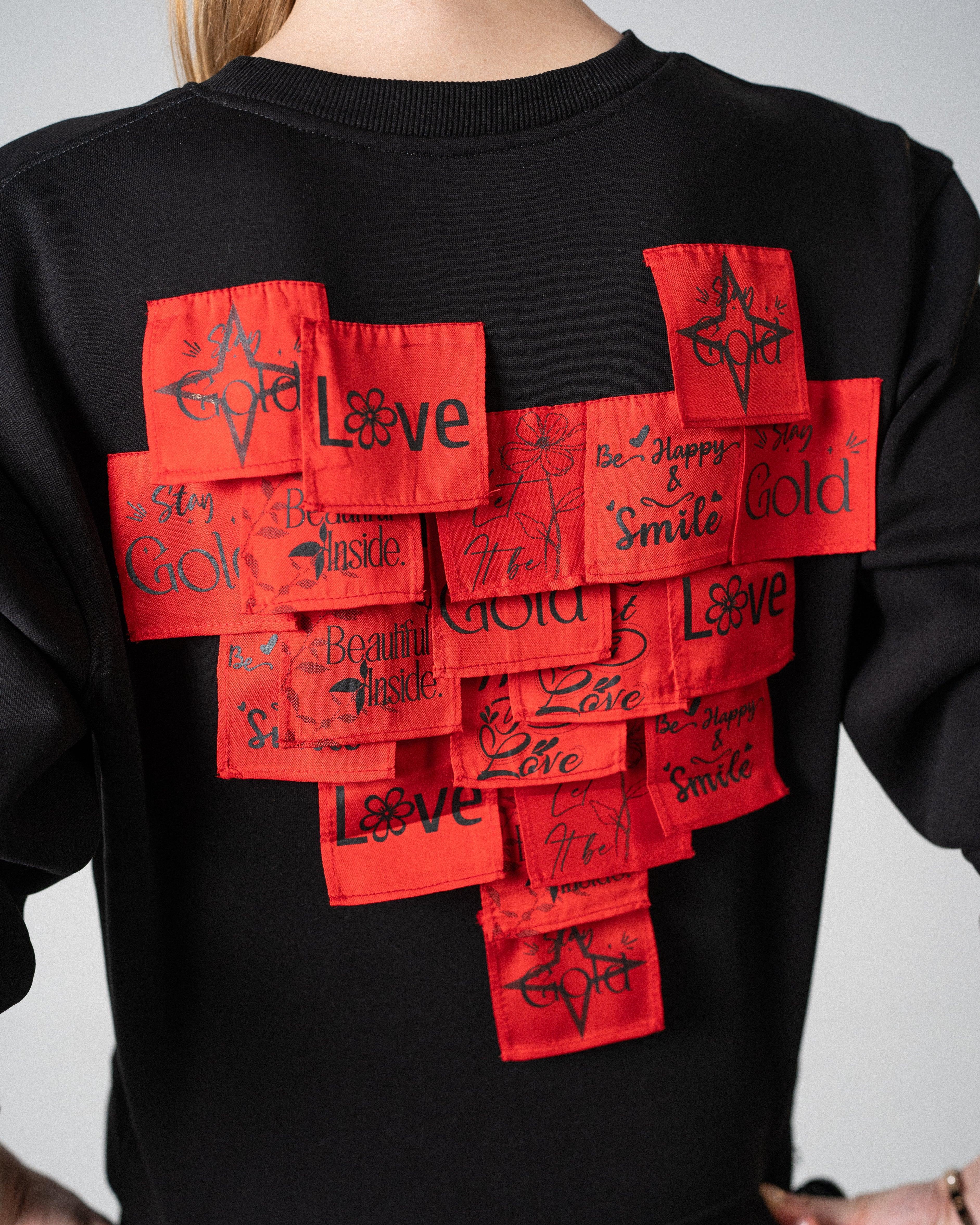 Post Its Red And Black Fleece Sweatshirt - Zushiionline