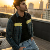 Neon Grid Street Shacket