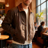 Café Brown Aviator Jacket