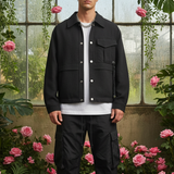 Verdant Weave Black Chore Jacket