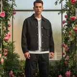 Verdant Weave Black Chore Jacket