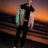 Mono Grid Block Jacket