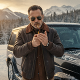 Café Brown Aviator Jacket