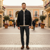 Verdant Weave Black Chore Jacket