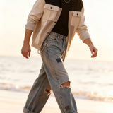 Mono Grid Block Jacket