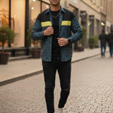 Neon Grid Street Shacket