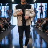 Mono Grid Block Jacket