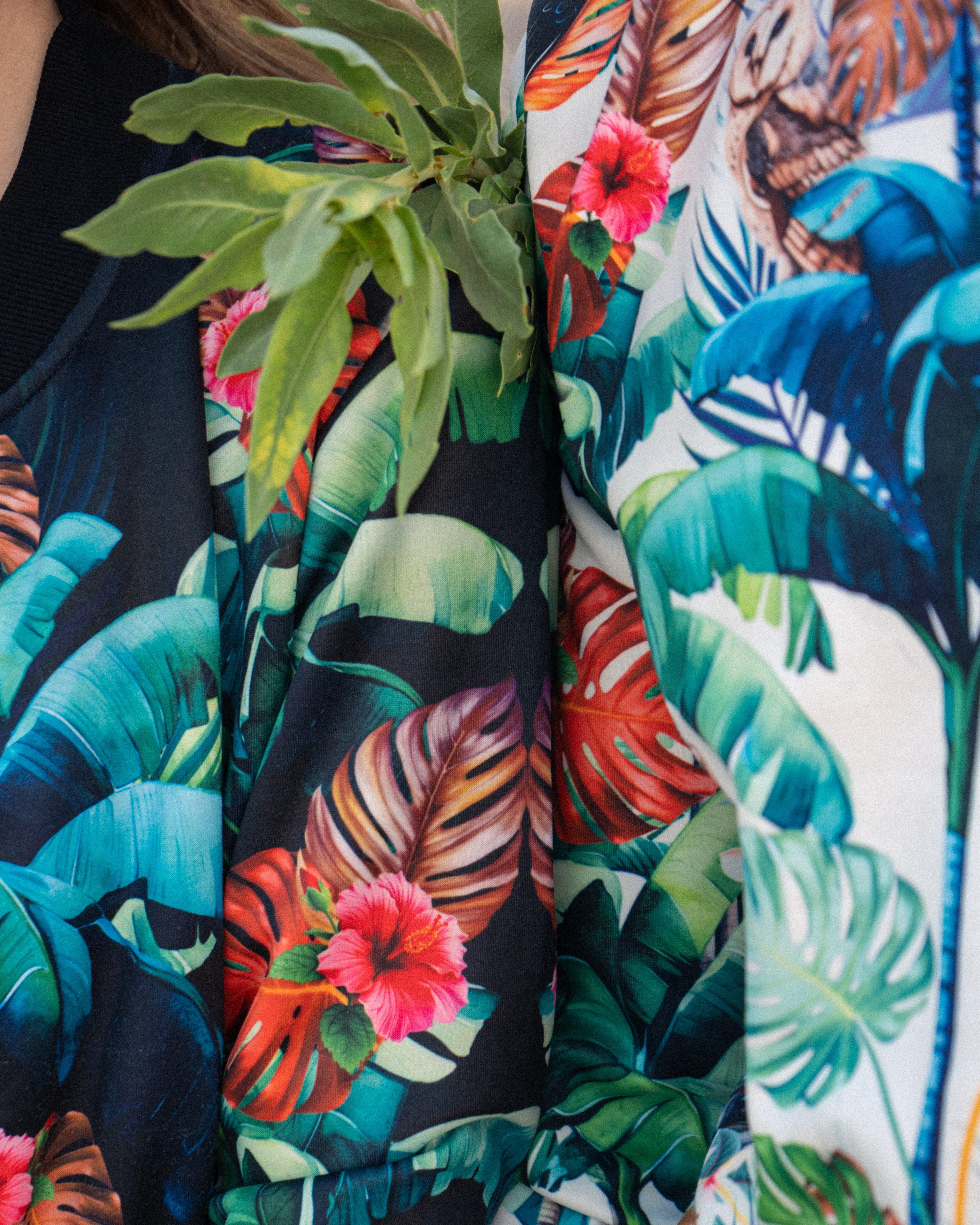 Tropical Zipper In Black For Women - Zushiionline