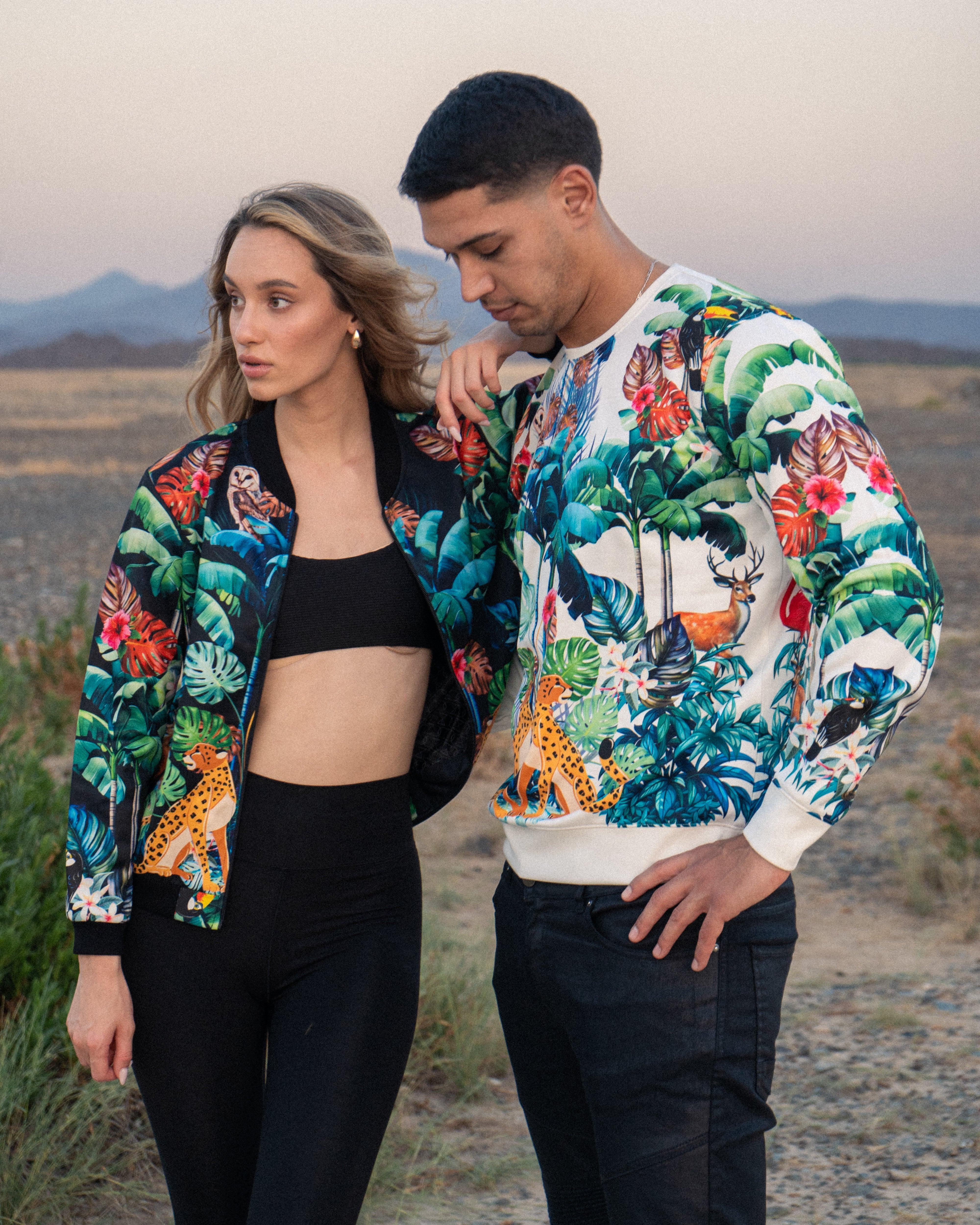 Tropical Zipper In Black For Women - Zushiionline