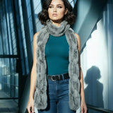 Handcrafted Raisin Black Fur Muffler